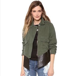 Dakota Army Military Jacket L Green Faux Leather